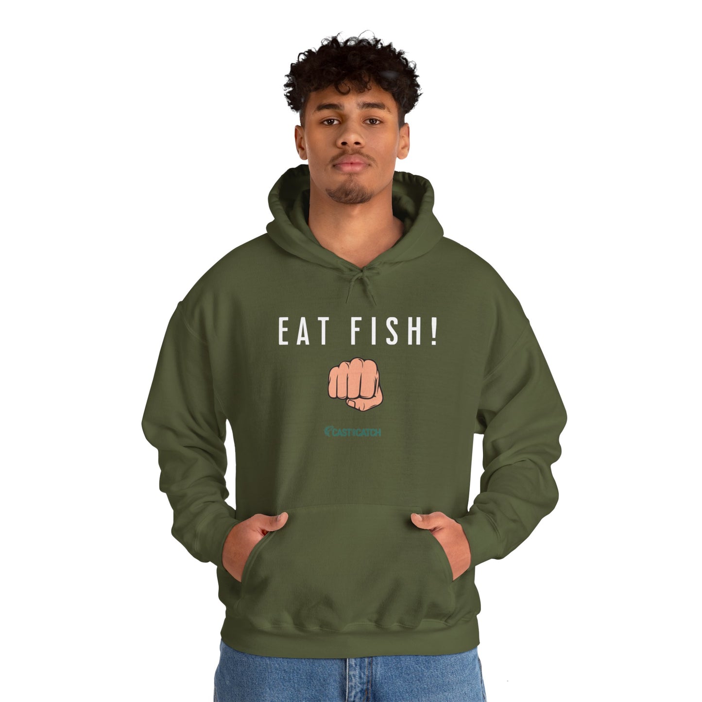 Eat Fish Unisex Heavy Blend™ Hooded Sweatshirt