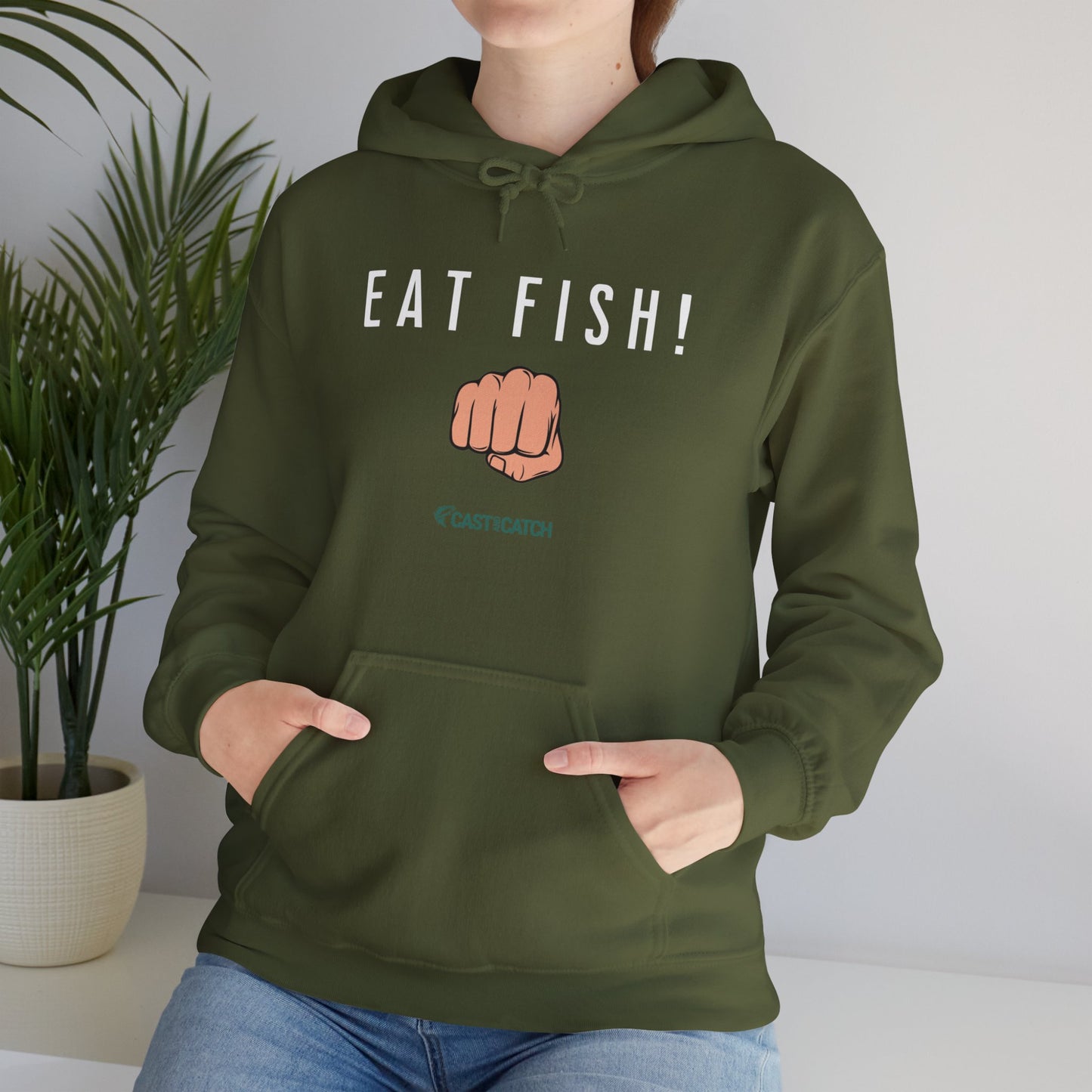 Eat Fish Unisex Heavy Blend™ Hooded Sweatshirt