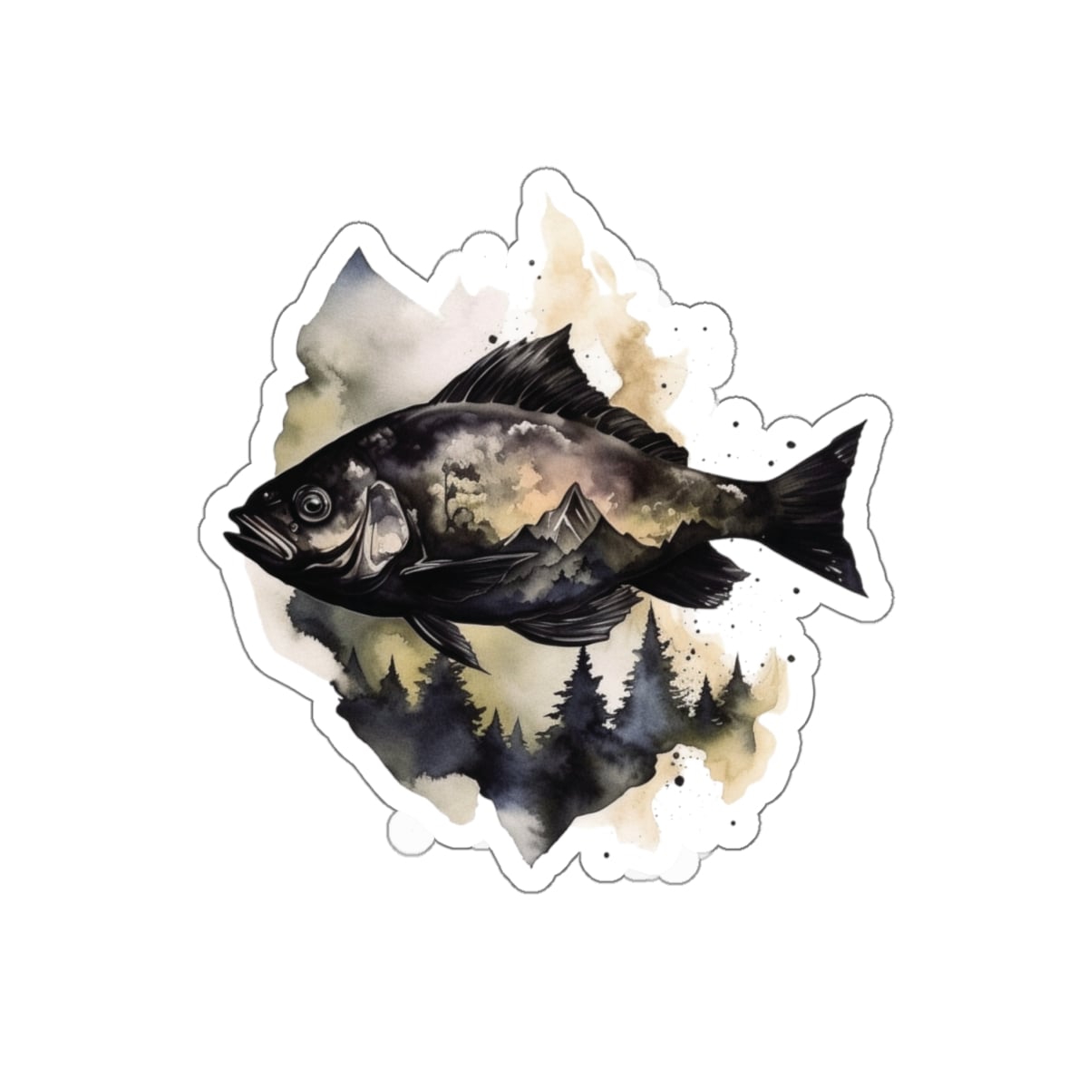 Fishing in The Mountains Kiss-Cut Decals